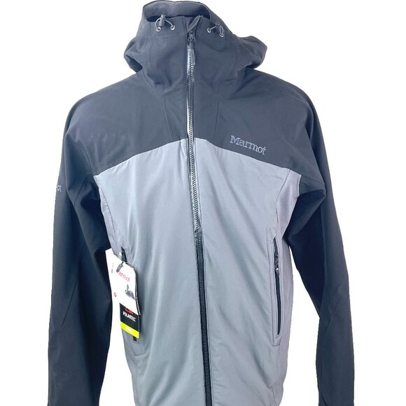 NEW Marmot Misto Jacket Mens Slate Grey Black Polartec NeoShell Waterproof Sz L - Picture 1 of 16